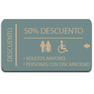 50% de descuento en Adultos Mayores y Personas con discapacidad